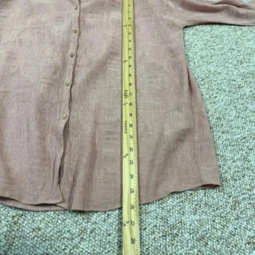 Zara Women’s Button Up Wrinkled Satin Effect Long Sleeve Shirt Size Small - Picture 8 of 9
